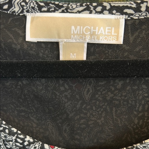 Michael Kors Silver Black Sequined Boxy Blouse - Picture 2 of 4